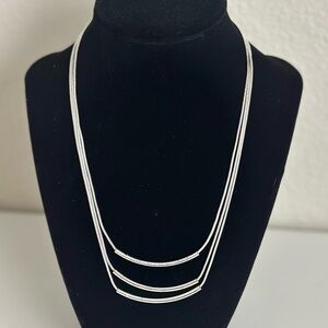 NWOT Nine West layered silver necklace
